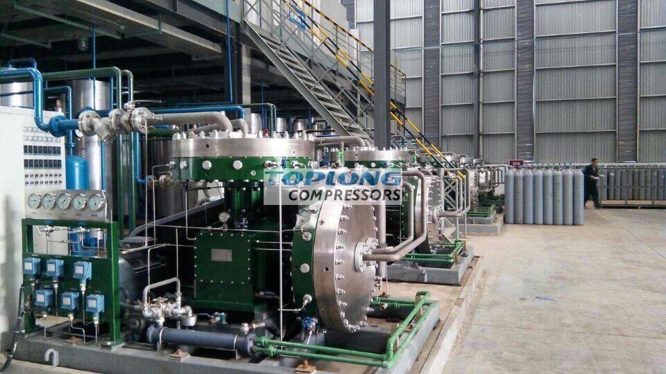 industrial gas hydrogen recycle diaphragm compressor in refinery 